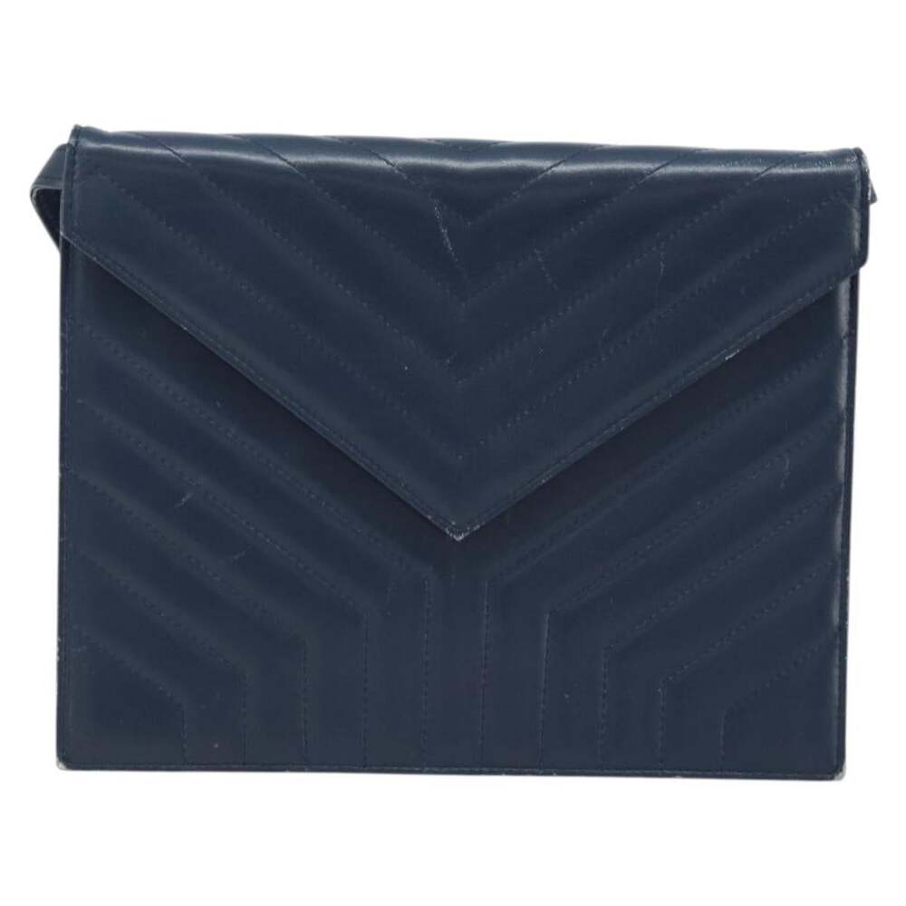 Saint Laurent Leather Shoulder Bag Navy